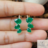 Natural Green Onyx Ear Climber, 925 Sterling Silver Earring, Green Onyx Ear Crawler, Gemstone Ear Climber, Ear Crawler Earring, Gift For Her